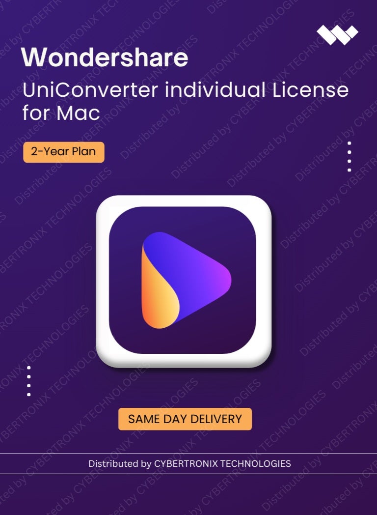 ترخيص فردي Wondershare UniConverter لنظام Mac | 2 سنة | ترخيص رقمي | توصيل في نفس اليوم