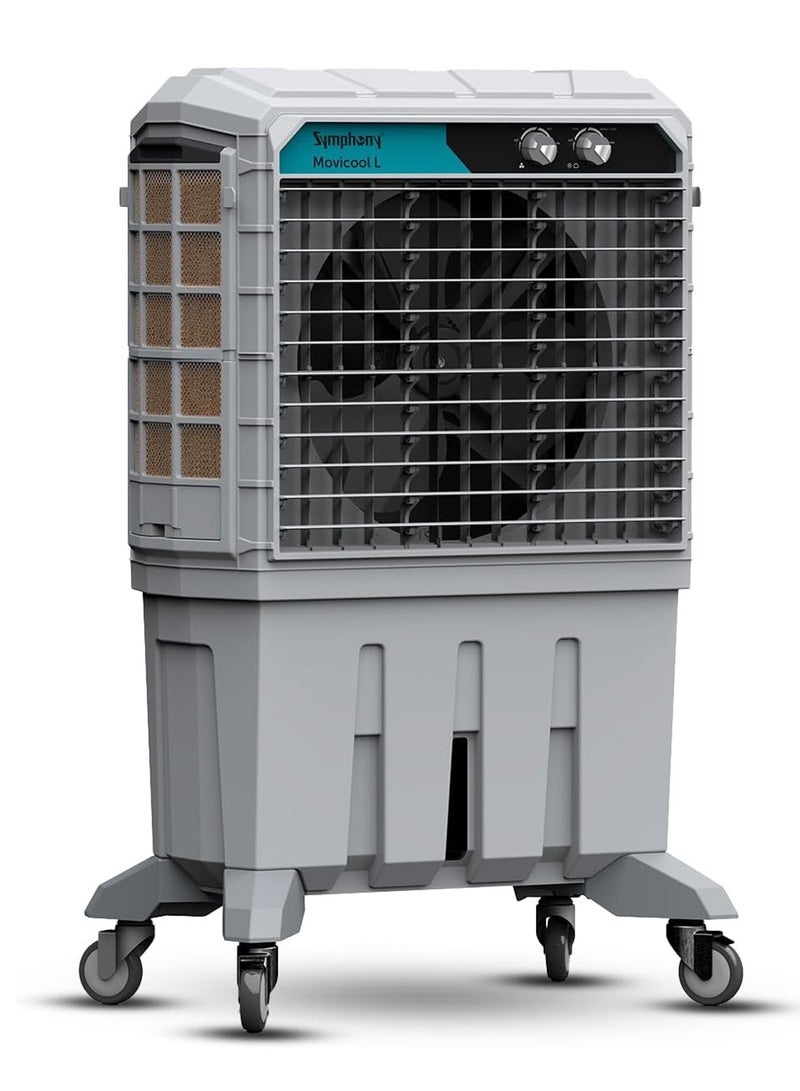 Symphony Commercial Cooler, 125L Water Tank Capacity, Ice Inlet Door, 3-Side High Efficiency Honeycomb Cooling Pads for Superior Cooling, 8500 m³/hr* air Delivery, Movicool L 125, 1 Year Warranty. 125 L MOVICOOL L125i Grey - Image 1