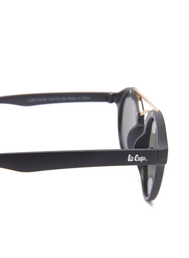 Lee Cooper Polarized Sunglasses Black Frame Silver Mirror Mirror Lens 43mm  - LCK113C03