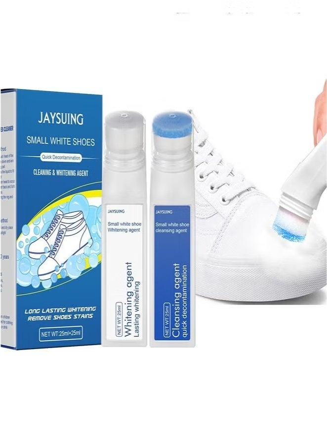 Jay Suing Sneaker Cleaner Set, Waterless Foam Sneaker Cleaner Quick Clean Sneaker Cleaner, Suitable for White Shoe Cleaner, Suede, Boots, Canvas, PU, Fabric, etc. - Image 1