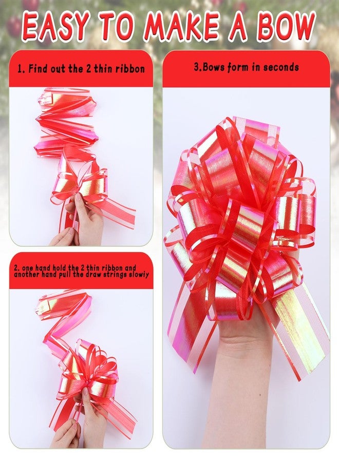 FORBINBO 12 Pieces Laser Pull Bows 6 Inch Gift Wrapping Pull Bows with Ribbon for Christmas Presents Wedding Gift Wrapping Baskets - Image 4
