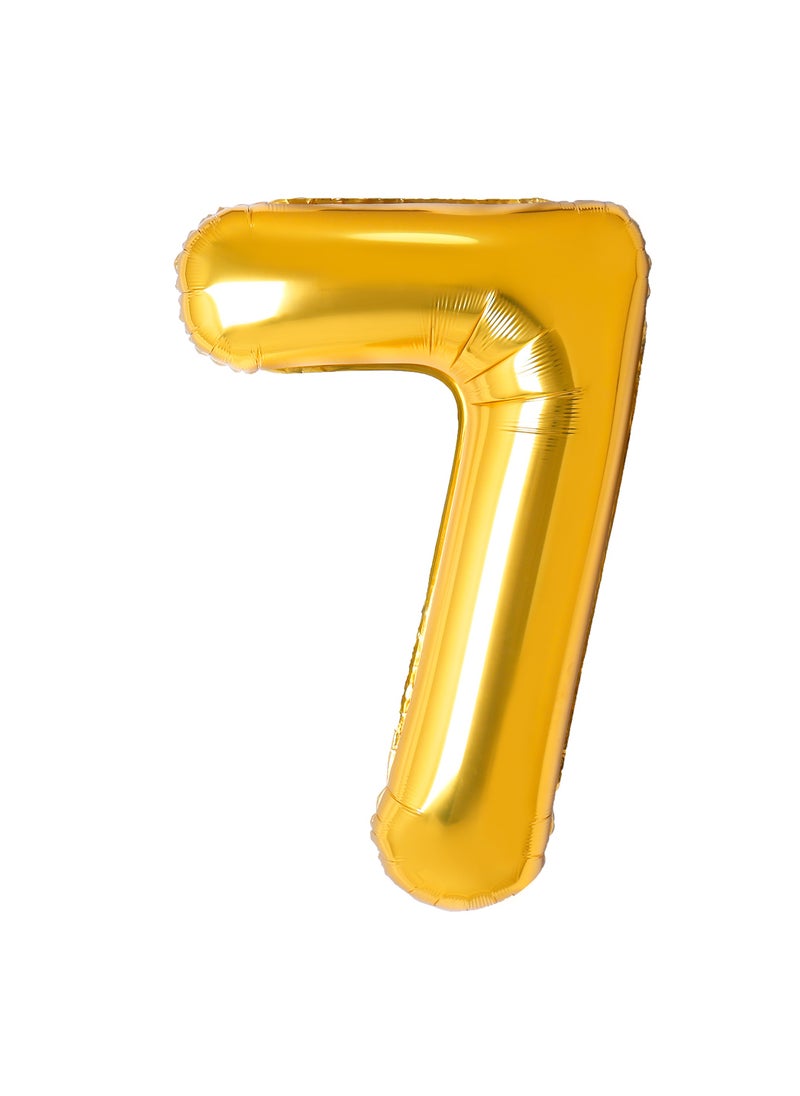 Party Zone Gold Foil Balloon Number 7 33" 