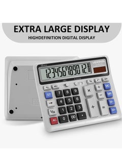 Generic 12-Digit Desk Calculator with Large Computer Keys, Dual Power, Large LCD Display -  for Office, School, Home, and Business Use - Includes Automatic Sleep Mode  - Image 4