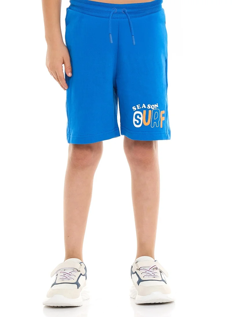 victor and jane Victor and Jane Classic Royal Blue Cotton T-Shirt & Pull-On Shorts Set