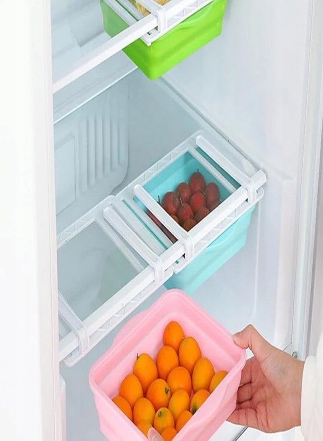 NANIAAY Fridge Drawer Organizer | Foldable Refrigerator Storage Boxes with Drawer Design | Space-Saving Portable Shelf Holder for Food Organization | Multi-Purpose Plastic Storage Box for Home - Image 4
