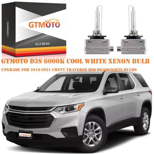 GTMOTO for 2018 2019 2020 2021 2022 Chevy Blazer Bolt EV Traverse Headlights, D3S HID Xenon Bulbs 6000K Cool Bright White Light Replaces OEM 4300K 35W D3SC1 Bi-xenon Headlamp, 2 Pack - Image 2