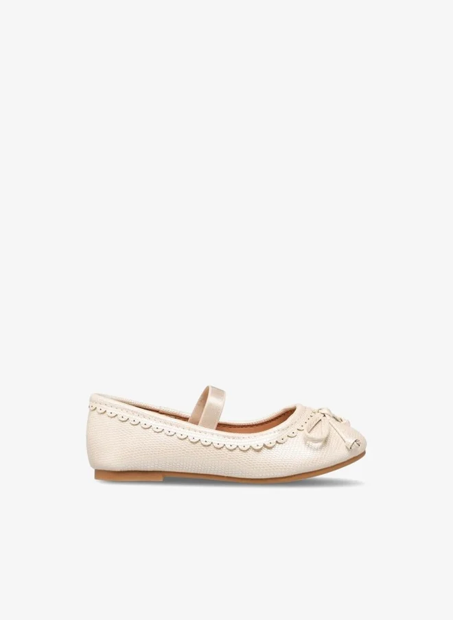 Flora Bella By Shoexpress Flora Bella Girls Scallop Detail Elasticated Strap Ballerina Shoes