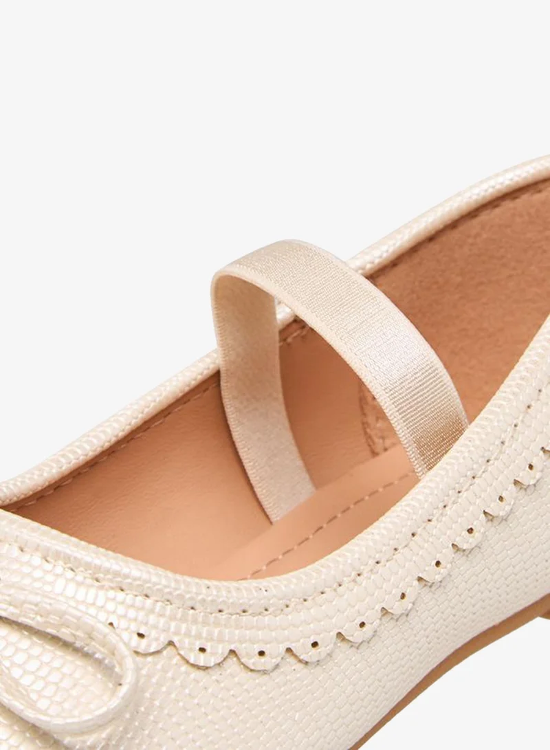 Flora Bella By Shoexpress Flora Bella Girls Scallop Detail Elasticated Strap Ballerina Shoes