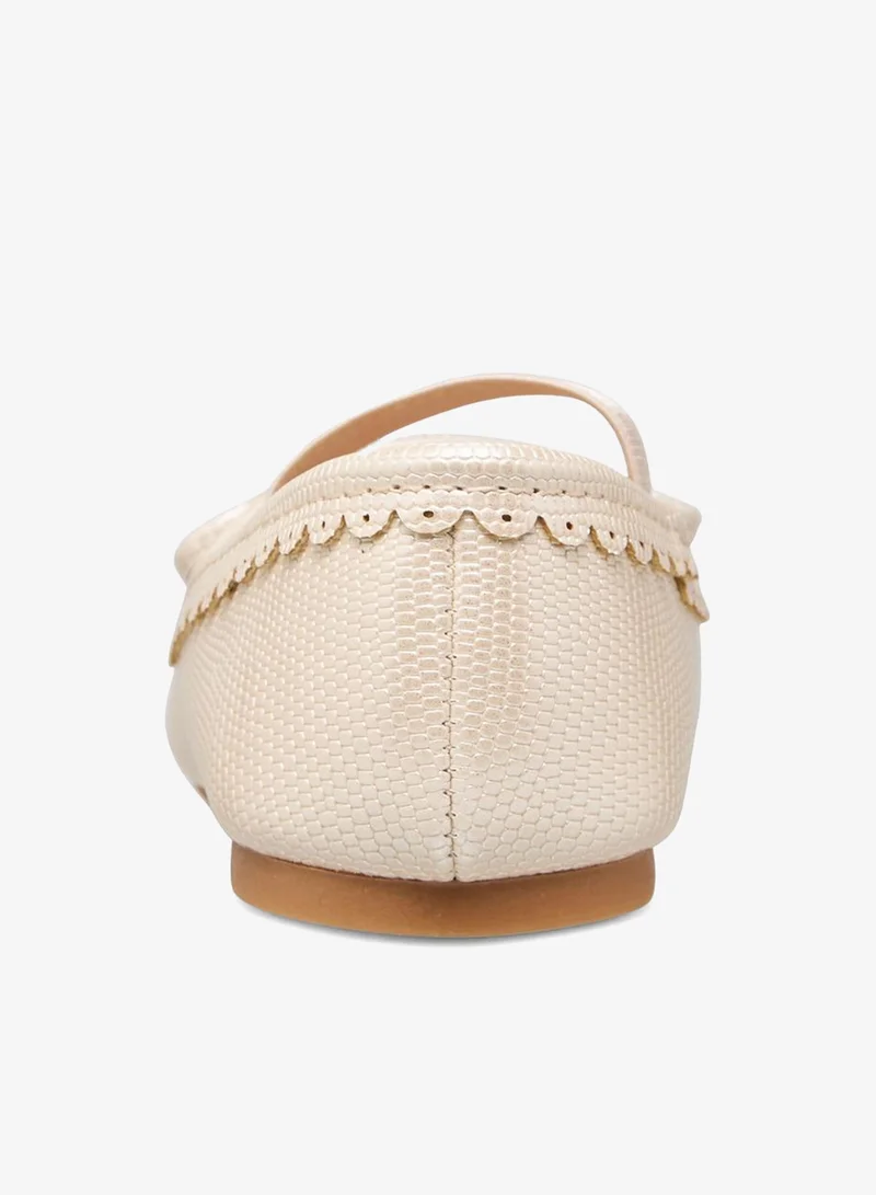 Flora Bella By Shoexpress Flora Bella Girls Scallop Detail Elasticated Strap Ballerina Shoes