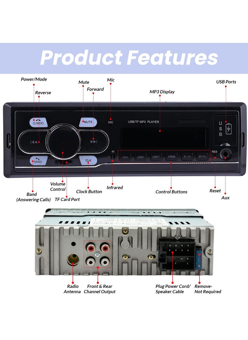 100Miles - 100Miles Car MP3 Player 4155A - USB/SD/MMC/FM Tuner with Advanced Features Car Audio Car Stereo Player - Image 1