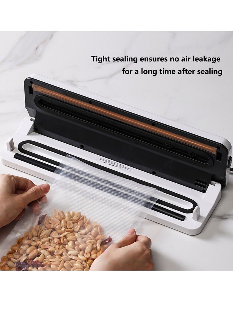 Vacuum Sealer Machine, Automatic Air Sealing System for Food Storage Dry and Wet Food Modes LED Indicator Compact Design with 10Pcs Seal Bags Starter Kit