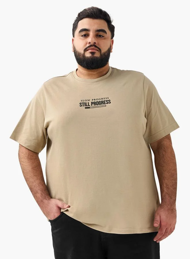 Splash FAV Men Regular Fit Crew Neck Short Sleeve Slogan Print T-shirt