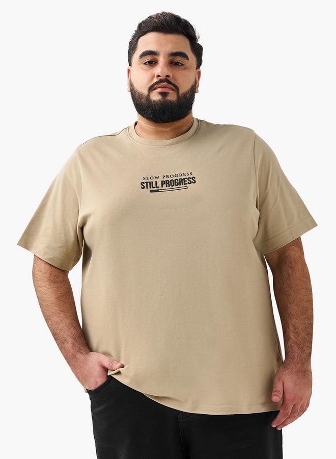 Maxim Men Regular Fit Crew Neck Short Sleeve Slogan Print T-shirt - Image 1
