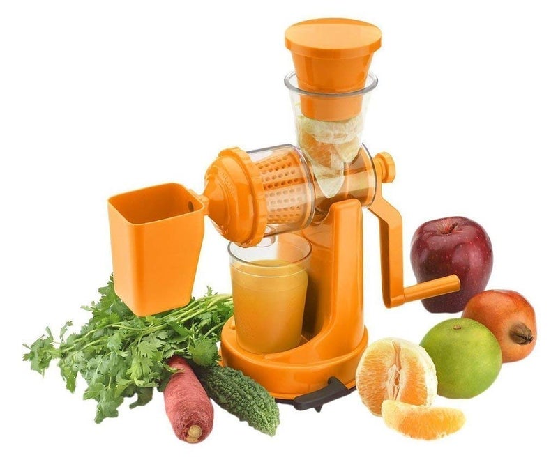 Lariox Fruit and Vegetable Manual Hand Press Juicer Machine for Home with Stainless Steel Handle Orange - Image 1