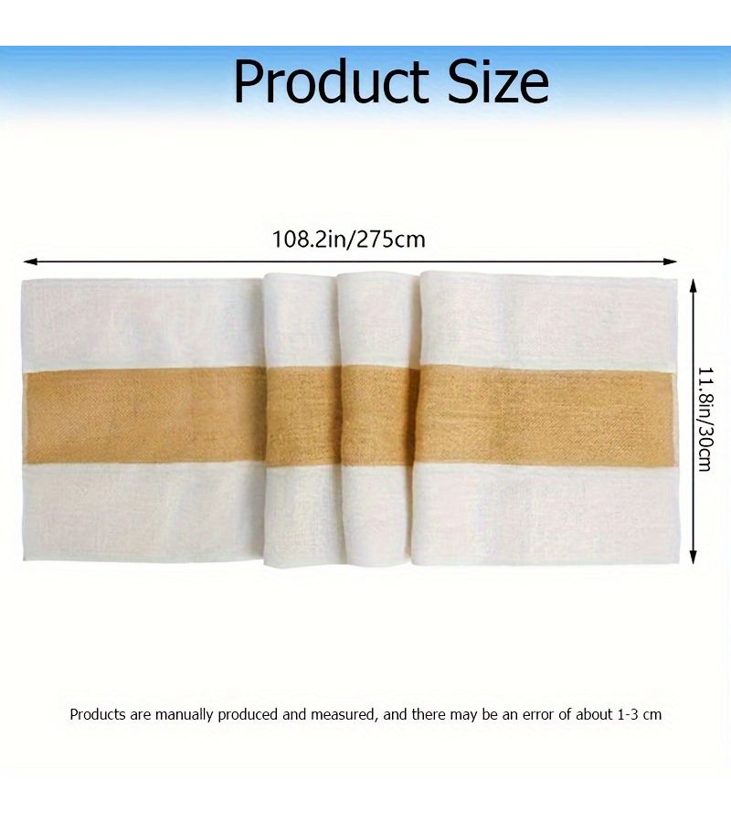 Yellow 11x108 Inch Jute Table Runner Rustic Country Dining Decor - Image 2