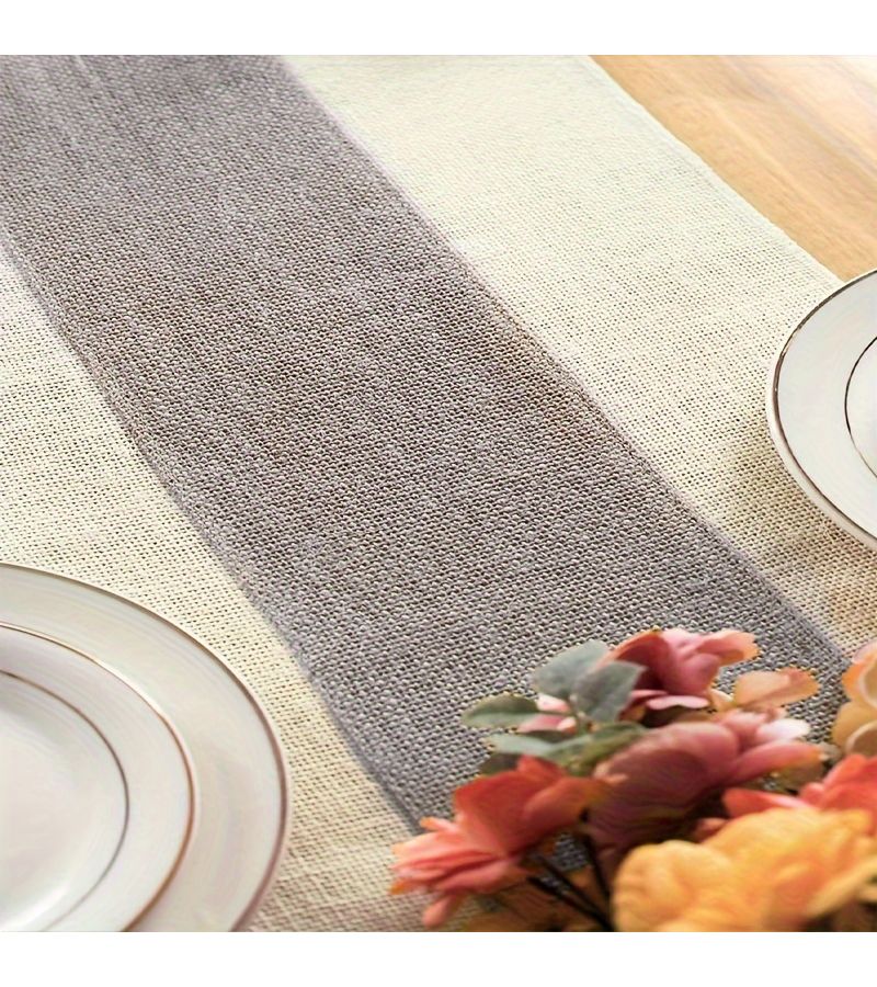 Yellow 11x108 Inch Jute Table Runner Rustic Country Dining Decor - Image 3