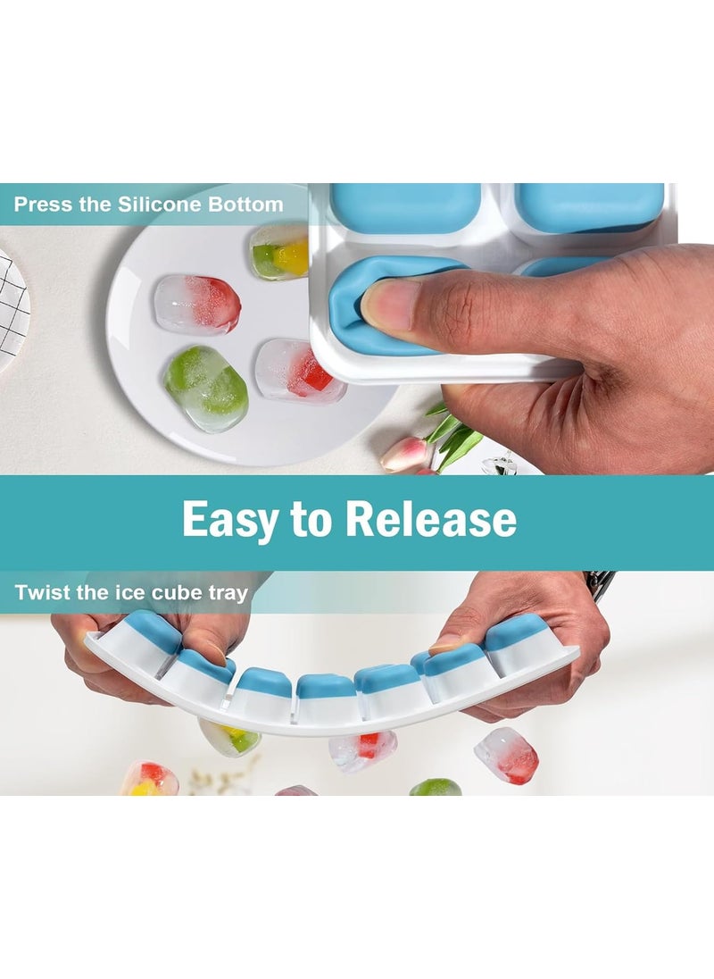 JAXHOM Silicone Ice Cube Tray with Lid Multi Colour 18 PiecesCavity Pop Up Ice Cube Molds with Easy Release Pack of 1