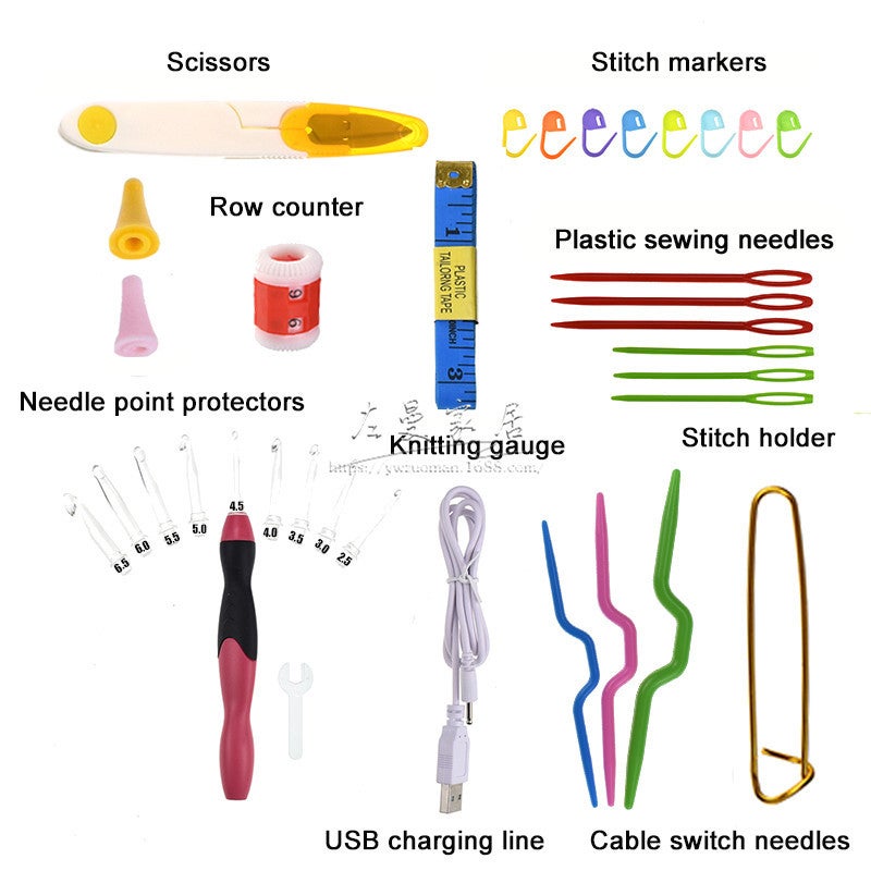 Luminous Needle Self-Produced Luminous Crochet Led Fashion Crochet Knitting Tool Hook Needle - Image 3