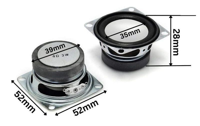 ERH India 1 Pc 2 inch Speaker 52 mm Diameter 4 Ohm 3W Speaker for Mobile Devices, Headphones etc.