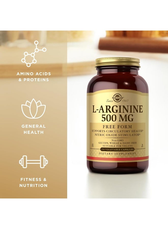Solgar L-Arginine Vegetable Capsules 500mg 250'S
