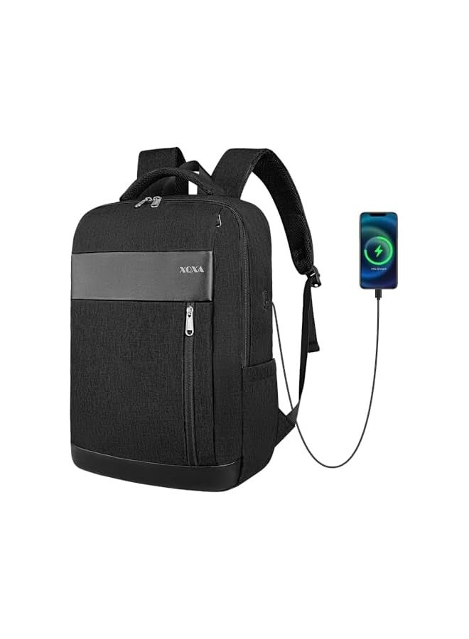 XQXA Travel Laptop Backpack, Business Work Backpack with USB Charging Port/Earphone Port for Women & Men School College Students Backpack Fits 15.6 Inch Laptop - Image 1