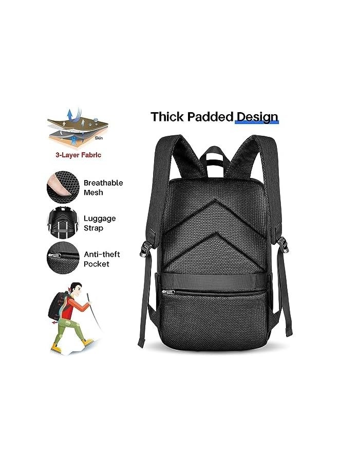 XQXA Travel Laptop Backpack, Business Work Backpack with USB Charging Port/Earphone Port for Women & Men School College Students Backpack Fits 15.6 Inch Laptop - Image 4