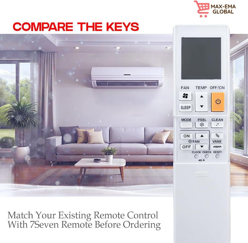 MAX-EMA GLOBAL Universal Replacement AC Remote Control Compatible with All Mitsubishi Air Conditioner Split AC & Window AC 1 1.5 2 Ton Inverter Remote for Home - Image 3