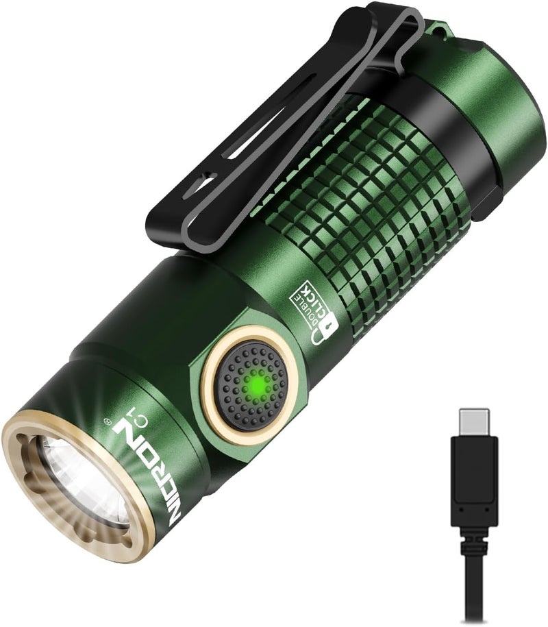NICRON C1 EDC Flashlight Rechargeable, 1200 High Lumens Type C Charging Pocket Light with Tail Magnet - Small and Powerful Flashlight Dual-Way Clip Portable IPX8 Waterproof for Camping and Daily Use - Image 1