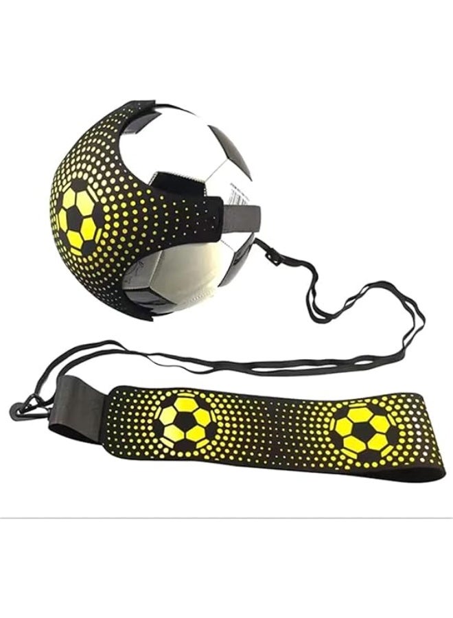 سوفام مدرب كرة القدم SOOFAM، مدرب كرة قدم فردي قابل للتعديل بدون استخدام اليدين، أداة تدريب فردية لركل ورمي كرة القدم، حزام خصر قابل للتعديل للأطفال والكبار، يناسب كرات مقاس 3 و4 و5 - Image 1