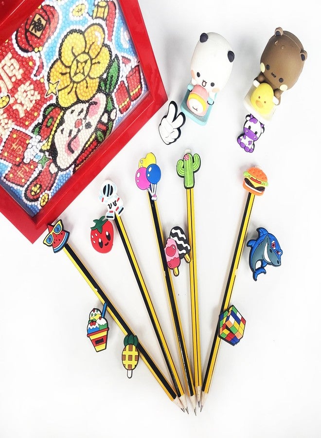 Ella & Emma 100PCS Mixed Anime Cartoon Pencil Toppers - Kawaii Pen Charms for Boys and Girls, Cute Classroom Rewards and Prizes for Students, Pencil Decorations for School Supplies, Kids Incentives - Image 2