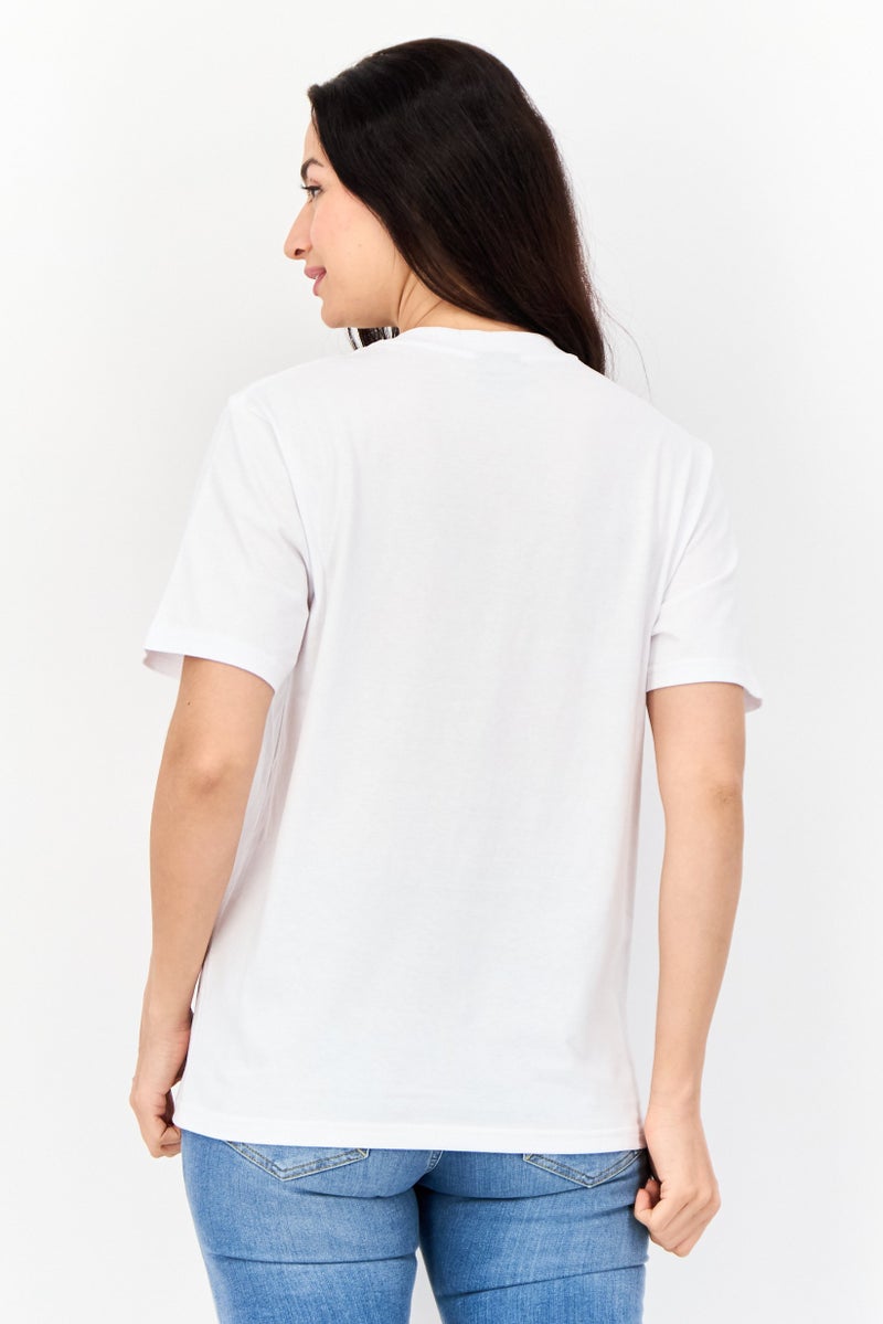 Marlyn Monroe Women Oversized Fit Crew Neck Graphic Print T-Shirt, White - Image 3