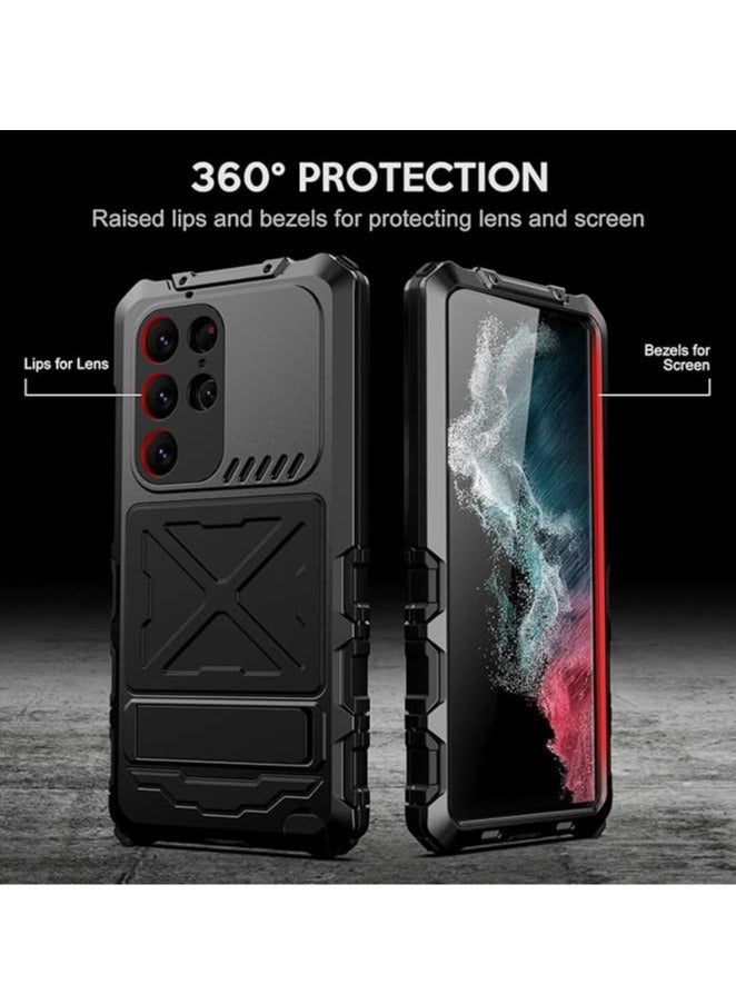 general The metal case is compatible with the Samsung Galaxy S24 Ultra, with a screen protector, with a metal stand, a sturdy full-body aluminum hard shell, for the Galaxy S24 Ultra - Image 3