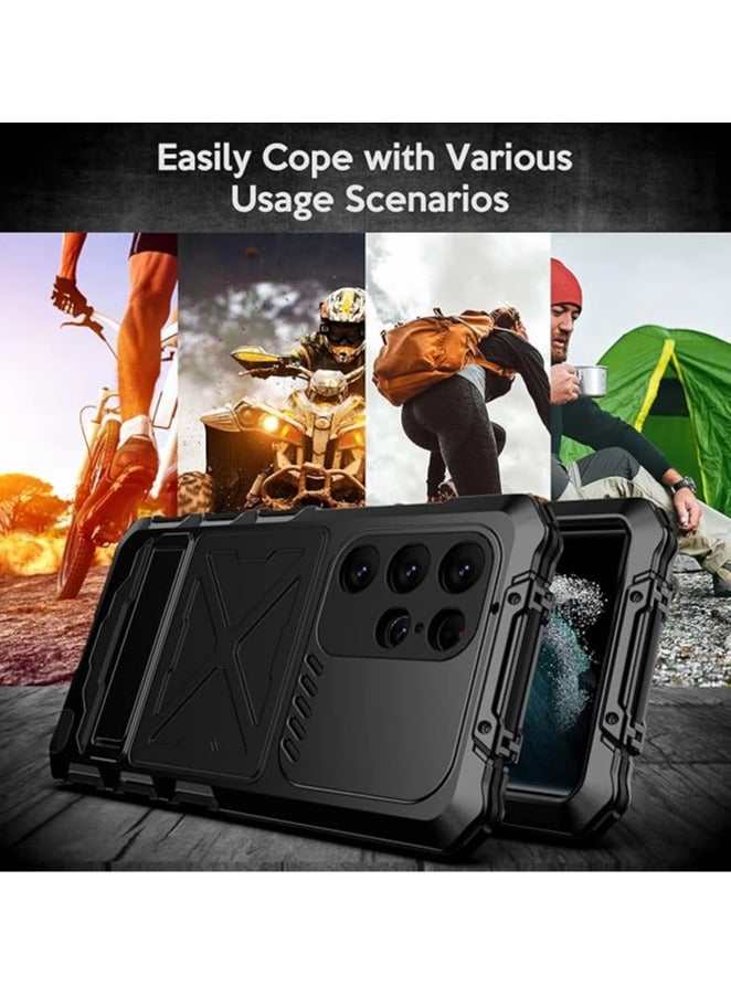 general The metal case is compatible with the Samsung Galaxy S24 Ultra, with a screen protector, with a metal stand, a sturdy full-body aluminum hard shell, for the Galaxy S24 Ultra - Image 5