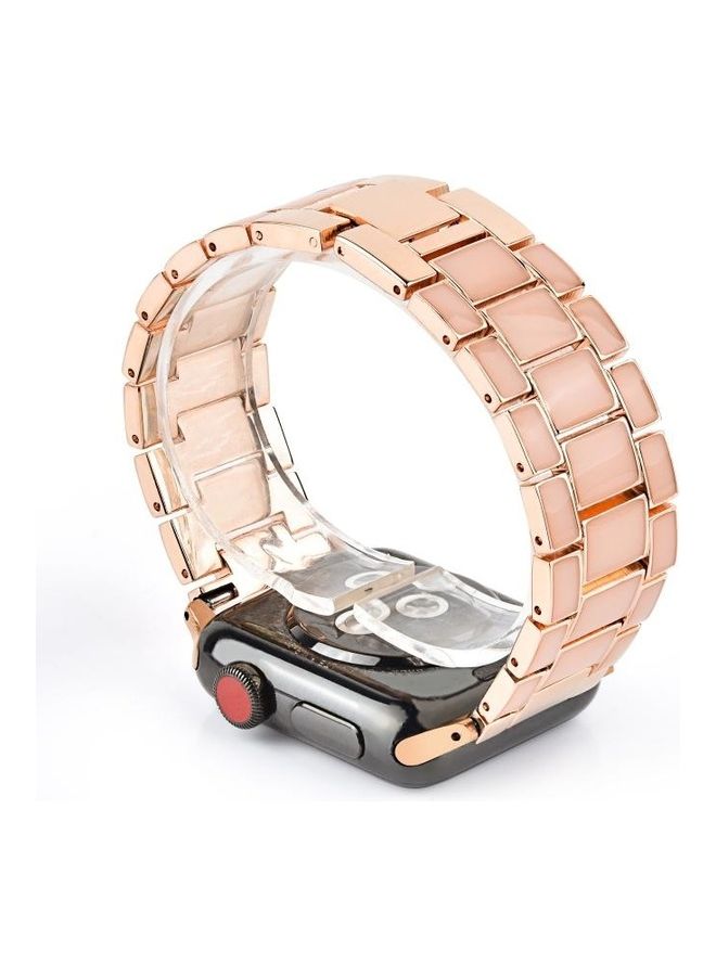 NIBEMINENT Replacement Strap For Apple Watch Series Gold - Image 2