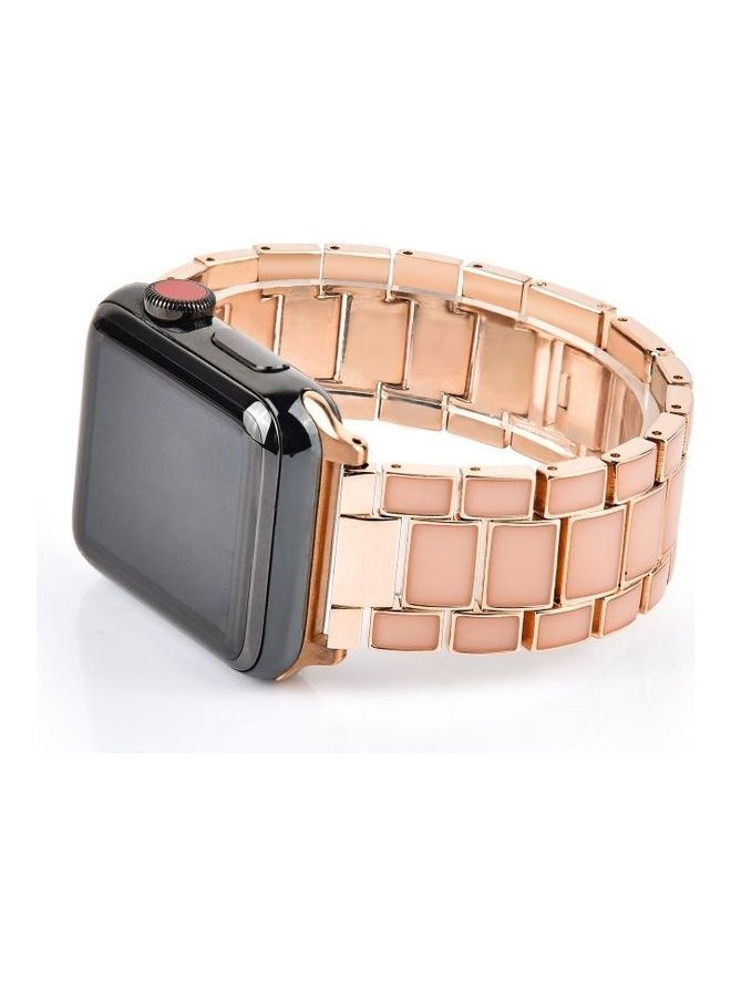 NIBEMINENT Replacement Strap For Apple Watch Series Gold - Image 3