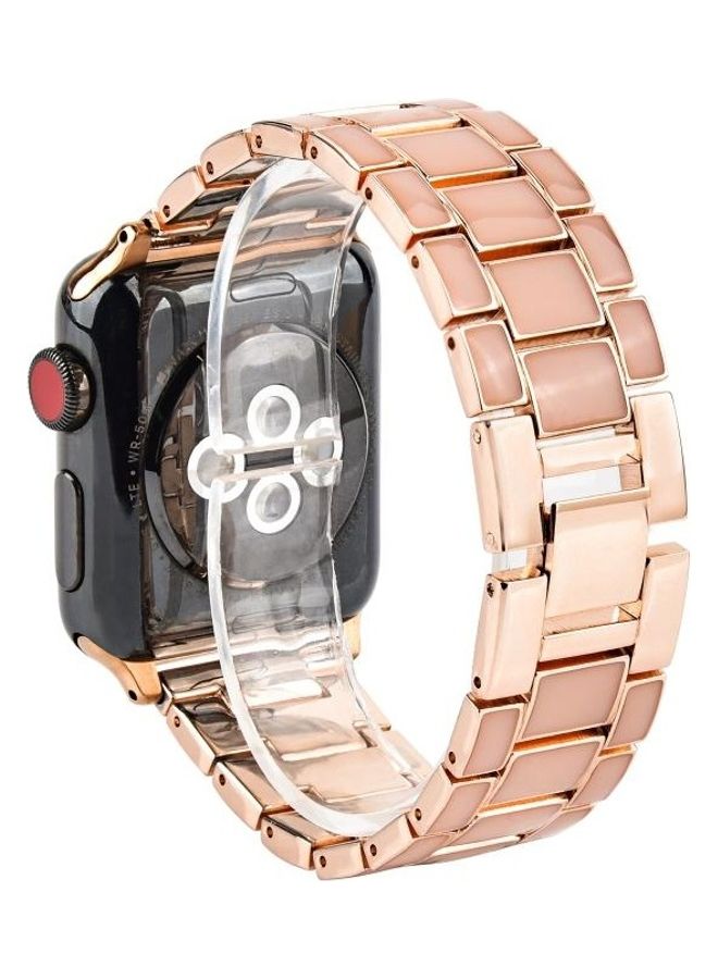 NIBEMINENT Replacement Strap For Apple Watch Series Gold - Image 1