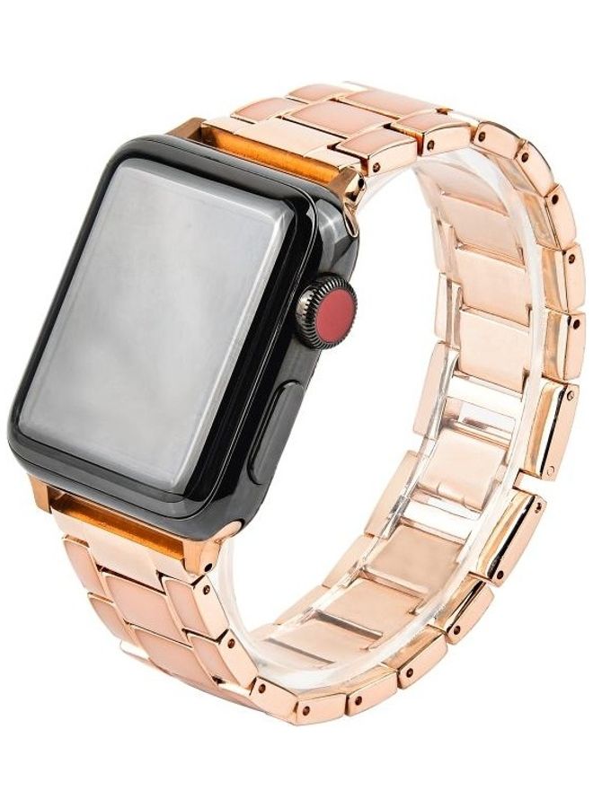 NIBEMINENT Replacement Strap For Apple Watch Series Gold - Image 4