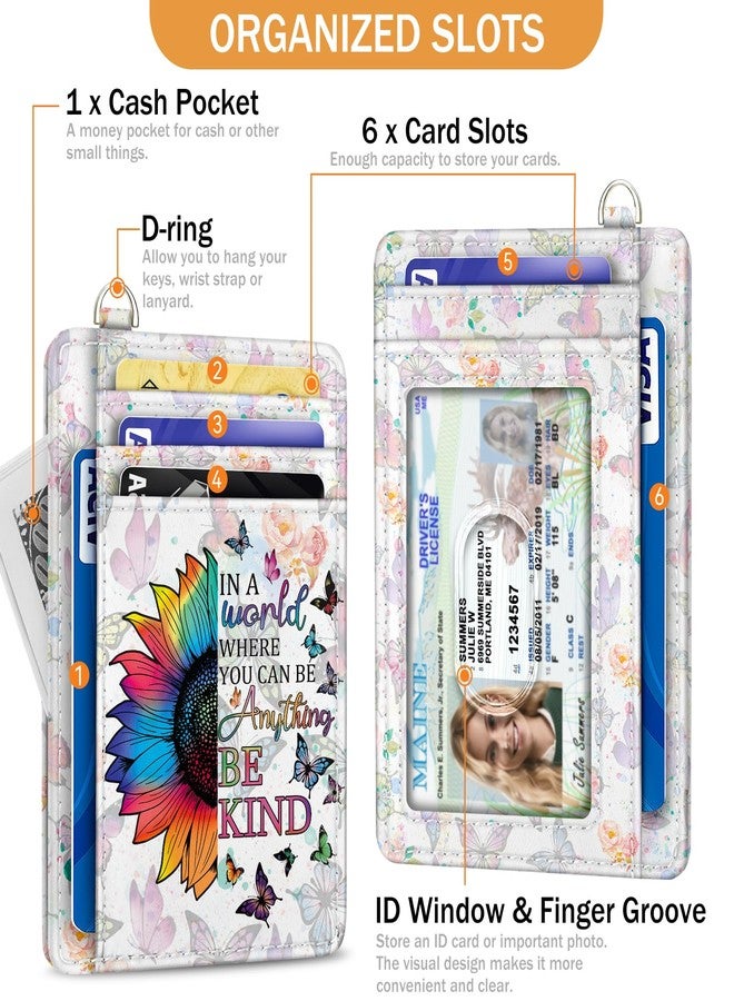 Yonlevres Credit Card Holder Slim Wallet, RFID Wallet Women Front Pocket Small Card Holder, Travel Card Case with ID Window PU Leather Cute Funny Thin RFID Blocking Card Organizer Gifts Girls Ladies - Image 4