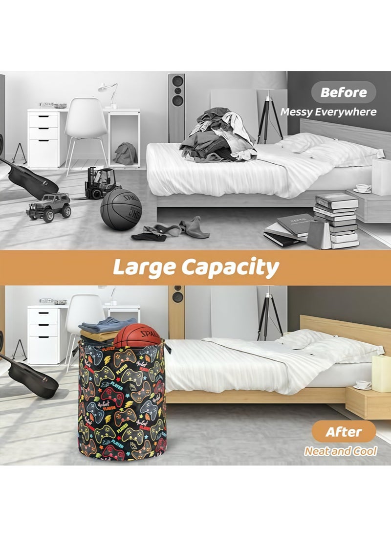 Leon Home Cotton and linen + waterproof inner woven laundry basket, dirty clothes basket, freestanding laundry basket, suitable for bathroom and bedroom with handle handmade - Image 2