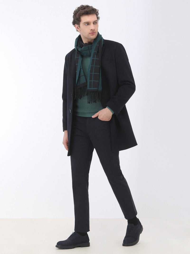 Kip Navy Blue Woven Coat  - Image 3