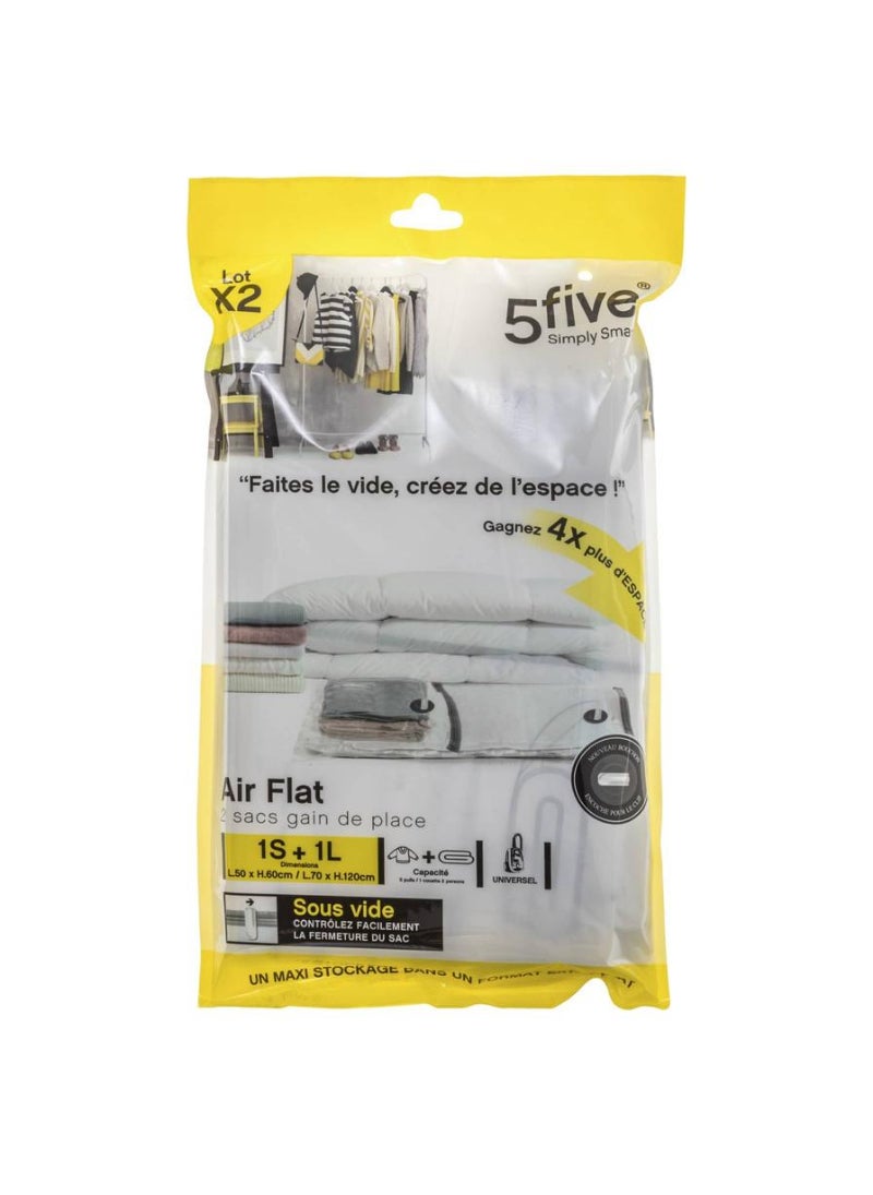 Polyethylene Air Flat Vacuum Bag 120 X 70 X 2.5cm 2 Pieces