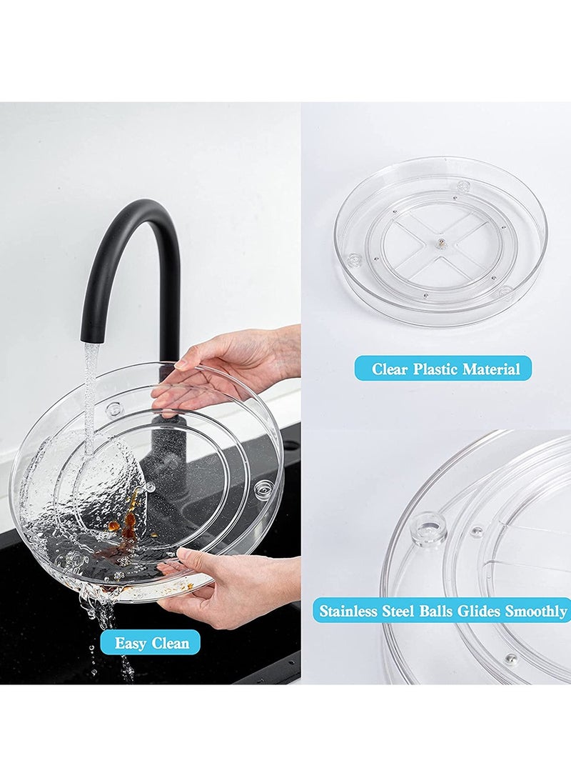 HomarKet - Large Lazy Susan Rotating Turntable Organizer - for Kitchen, Pantry, Cabinet, Dining Table, Fridge, Countertop,Vanity - Acrylic Spinning Food Storage Container for Spices, Condiments- Clear (10.6inch) - Image 1