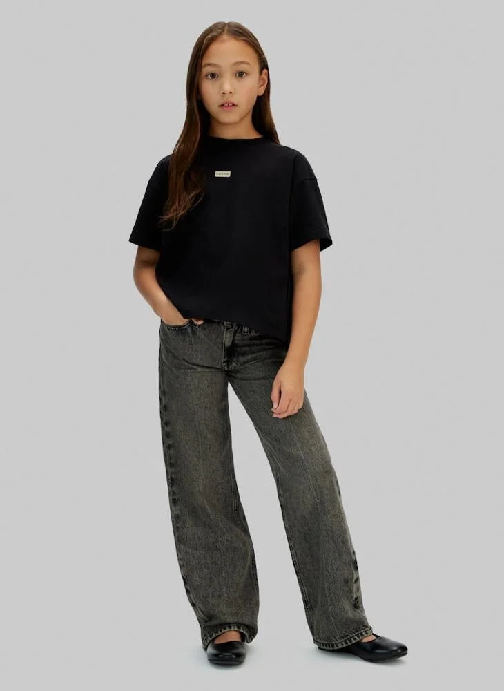 Calvin Klein Jeans Youth logo Crew Neck T-Shirt
