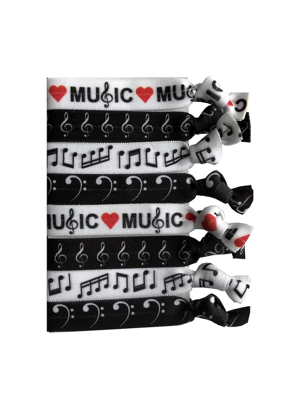 Sportigift 8 Piece Music Hair Elastic Set  Accessories for Musicians Women Girls Teachers Duet Partners Band Classmates Music and Singing Classmates and Friends Music Decoration 