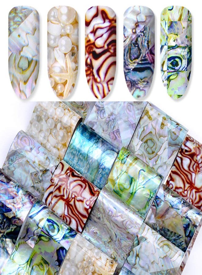 Minejin Nail Art DIY Sticker Tip 3D Marble Pattern Design Craft Decals Manicure Foil Tips 15 Sheets - Image 1