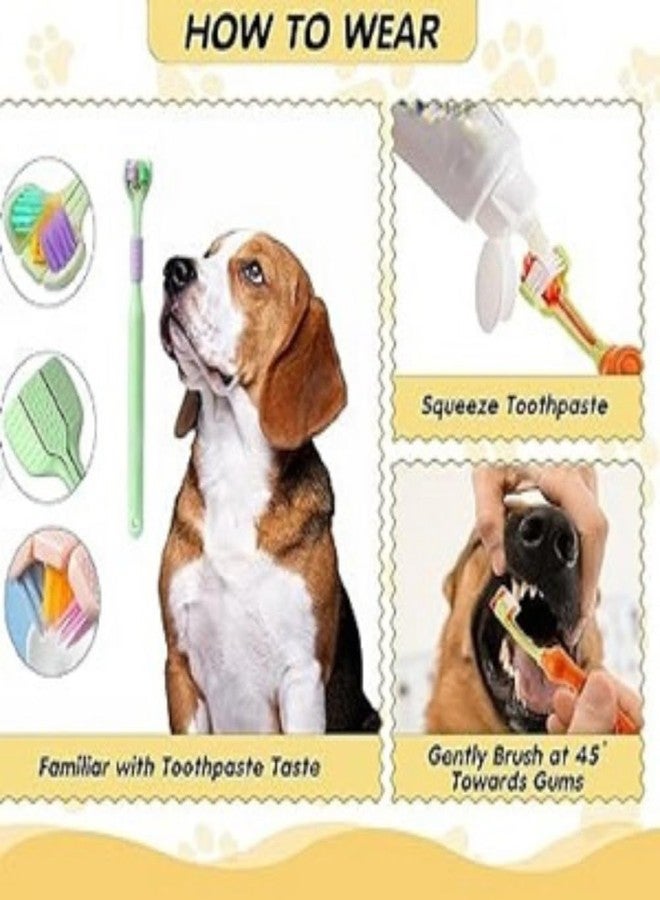 TWINZEN 3 Sided Head & Double Finger Dog Toothbrush | Non-Slip Finger Toothbrush | Pet Teeth Cleaning Set with Soft Bristles for Easy Dental Care | Suitable for Large to Small Dog, Cat, Pet Supplies - Image 2