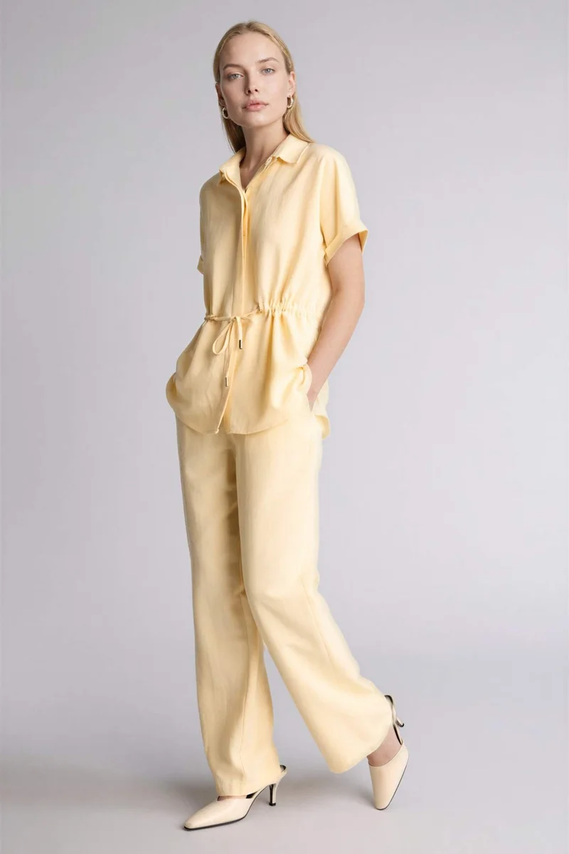 DeFacto Linen Blended Wide Leg Trousers