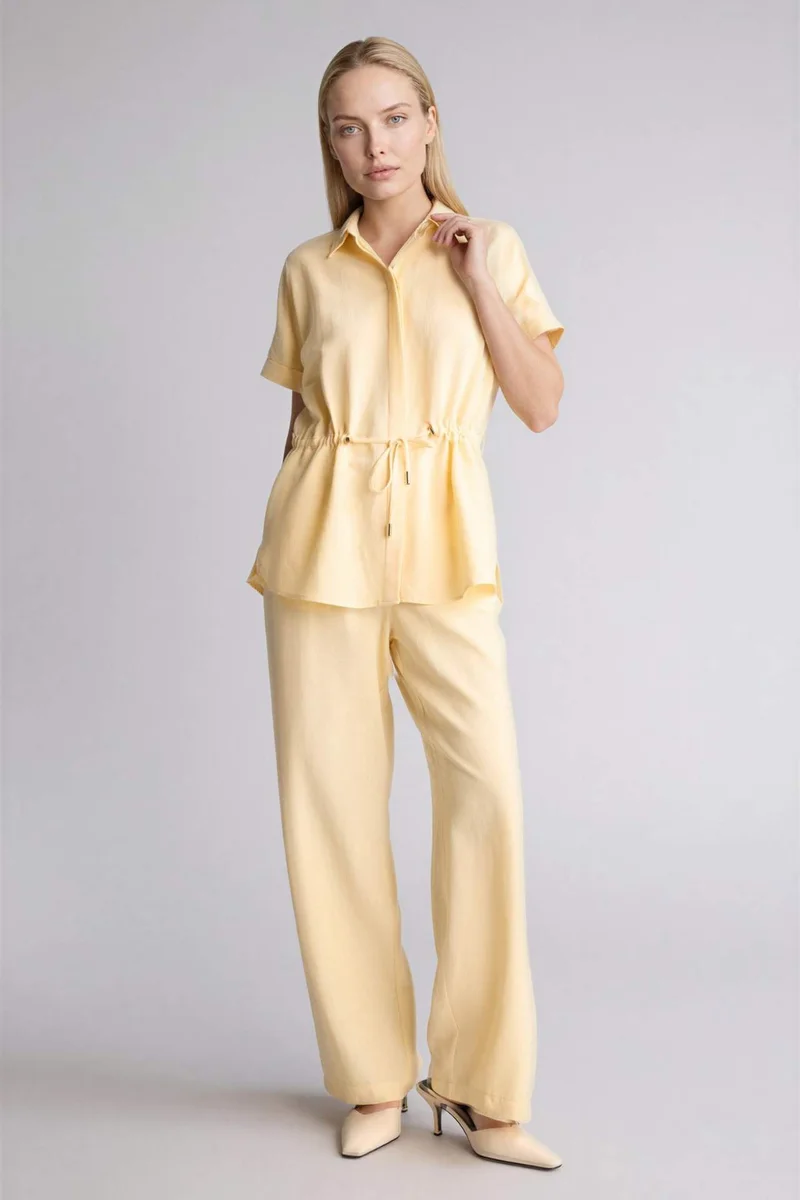 DeFacto Linen Blended Wide Leg Trousers