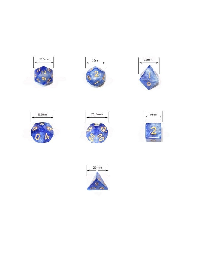 Smartdealspro SmartDealsPro 6 x 7 Sets (42 pcs) Glitter Polyhedral Dice Sets with Pouches for DND RPG MTG Dungeon and Dragons Table Board Roll Playing Games D4 D8 D10 D12 D20 (Color 2)  - Image 4