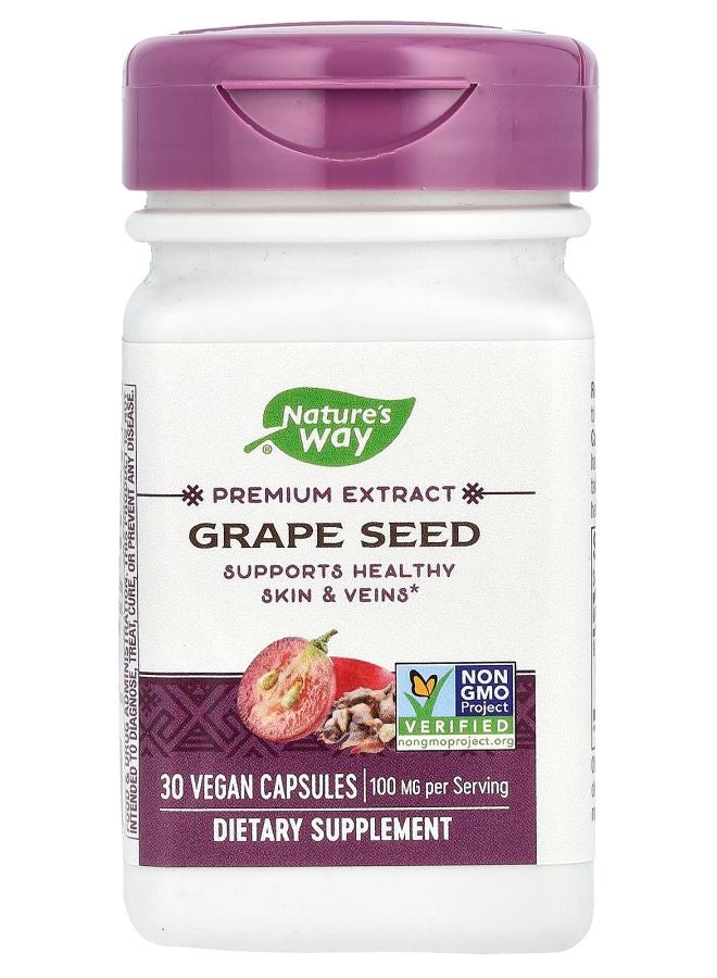Premium Extract Grape Seed 100 mg 30 Vegan Capsules